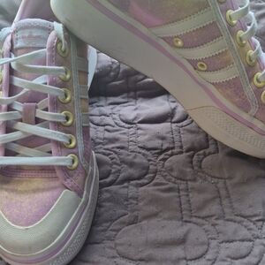 adidas Low-Top Tie-Dye Canvas Sneakers in Pink and Yellow